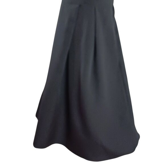 Elia.Cher Black Fit & Flare Midi Dress XS Crisscross Back Cocktail Zip & Pockets - Picture 6 of 11